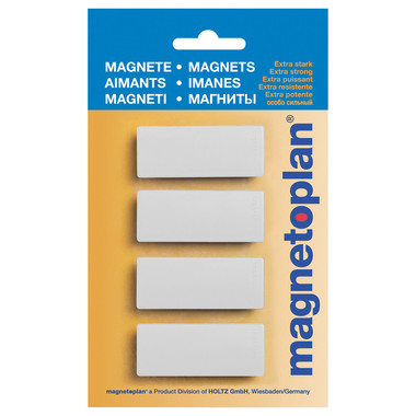 MAGNETOPLAN Support. magnét. réctangle 16651400 blanc 4 pcs.