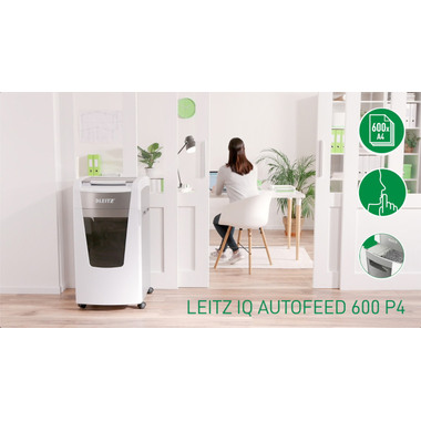 LEITZ Destructeur documents IQ AF 8017-20-00 Office Pro 600, P-4, 110lt