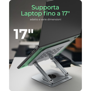 ICY BOX Rotatable and fully adjustable IB-NH300-R notebook stand 17 Inch silver