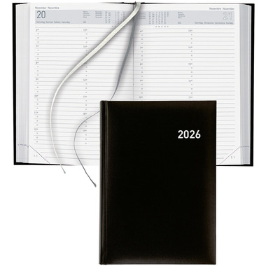 BIELLA Agenda Manager 2026 806511020026U 1J/1P noir ML 14.5x20.5cm