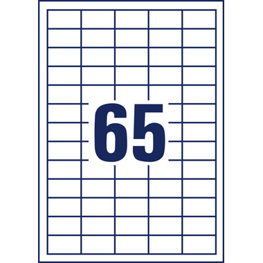 AVERY ZWECKFORM Universal-Etiketten 38x21,2mm 6121 weiss 1950 Stk./25 + 5 Blatt