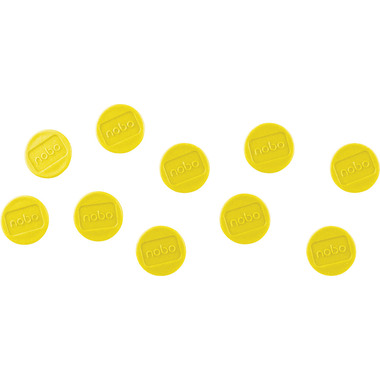 NOBO Aimant ronde 13mm 1915288 jaune 10 pcs.