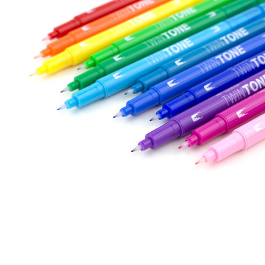 TOMBOW Stylo Fibre TwinTone Marker WS-PK-12P-3 Rainbow 12 pcs.