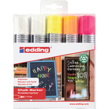 EDDING Windowmarker 4090 4-15mm 4090-E5 5 Farben ass.