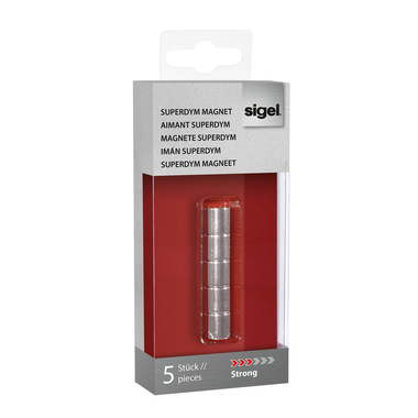 SIGEL Superdym Aimant 10mm BA700 stark argent, 5 pcs.