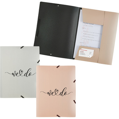 KOLMA Gummibandmappe Wedding A4 11.178.07 opak silber,we do