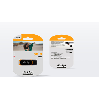 DISK2GO USB-Stick solo 64GB 30006624 Type C USB 3.2