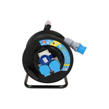 Max Hauri Kabelrolle 30 m, 2x T23, 1x CEE16/3, Schwarz