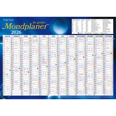 HEYNE Der grosse Mondkalender 2026 9783453239654 1T/1S DE 17x24cm
