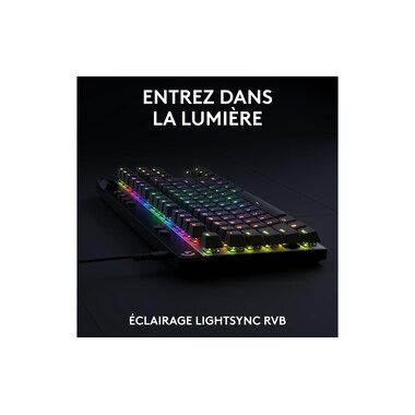 Logitech Clavier de gaming Pro X TKL Rapid Noir