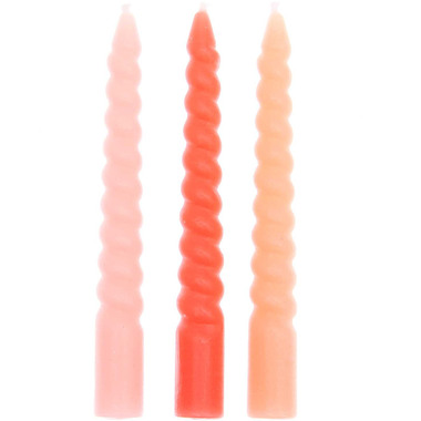 RICO DESIGN Spiralkerzen 10cm 400103 Smokey rosa Mix 10 Stück
