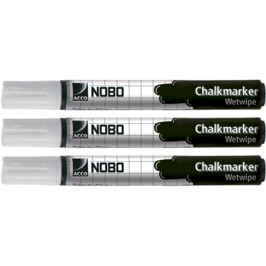 NOBO Kreidemarker 34438398 weiss 3er Set