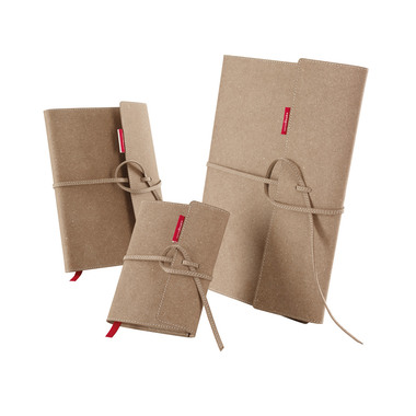 TRANSOTYPE Notizbuch senseBook FLAP A4 75510402 REFILL,beige,kariert 135 Blatt