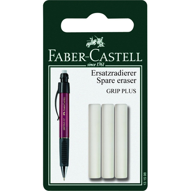 FABER-CASTELL Radierer 131598 Grip Plus 3 Stück