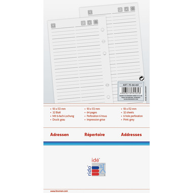 RIDOIDE Timing 2 Adressregister 7066461.26 32 Blatt 9.3x17.2cm