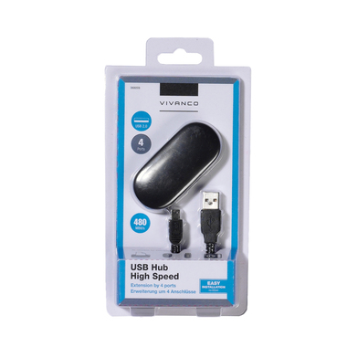 USB-A/4xUSB-A hub, 0.5m, black | Vivanco