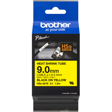 PTOUCH Heat-Shrink-Tube noir/jaune HSe-621E PT-E300/E550W 9mm