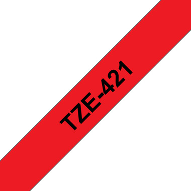 PTOUCH Nastro, plastific. nero/rosso TZe-421 PT-1280VP 9 mm