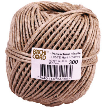 BAECHI Ficelle d'emballage chanvre 511003002 60m, 200g 2,2mm