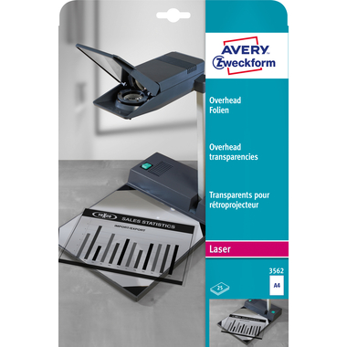 AVERY ZWECKFORM Overhead-Folie A4 3562 0.10mm Laser 25 Blatt