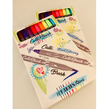ONLINE Calligraphy Brush Pens 19051 Double Tip, Set, 10 Stück