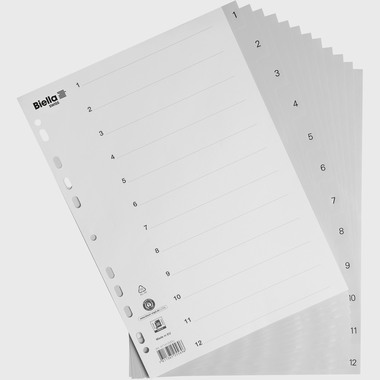 BIELLA Register PP A4 47141200U grau 1-12