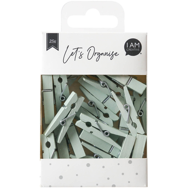 I AM CREATIVE Morsetto legno Let`s Organize 4035.21 verde chiaro, 35mm, 25 pezzi