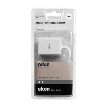 ADSL-Filter 2 Steckdosen mit Kabel | Ekon