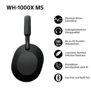 Sony WH-1000XM5SA with soft case
