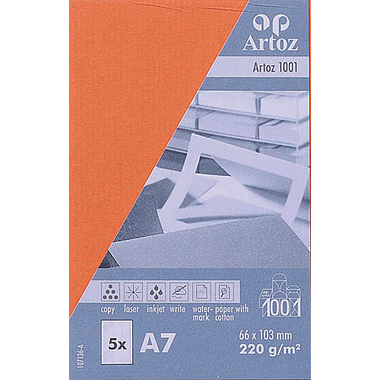 ARTOZ Visitenkarten 1001 A7 107136145 220g, rot 5 Blatt