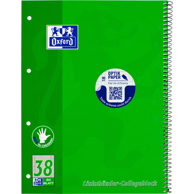 OXFORD Collegeblock A4+ 100050405 quadrillé, 90g 80 flls.