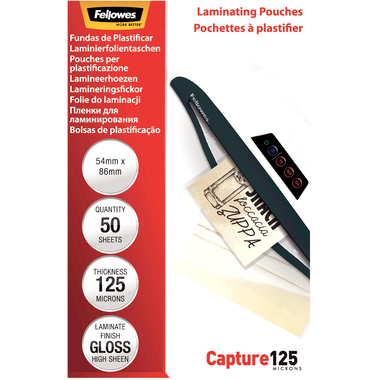 FELLOWES Pelicole per lamin. 54x86mm 5396602 lucido, 125my 50 pezzi