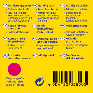 AVERY ZWECKFORM Markierungspunkte 10mm 3850 magenta, Spender 800 Stück