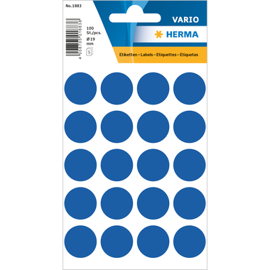 HERMA Etiquettes ronde 19mm 1883 bleu 100 pcs.
