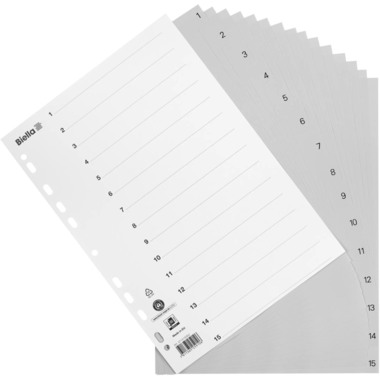 BIELLA Register PP A4 47141500U grau 1-15