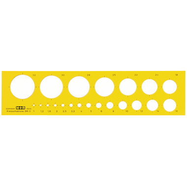 M+R Sagoma per cerchi 1-32mm 785030670 giallo-trasparente