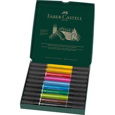 FABER-CASTELL Artist Pen Dual Marker 0.8mm 162010 10 couleurs, étui