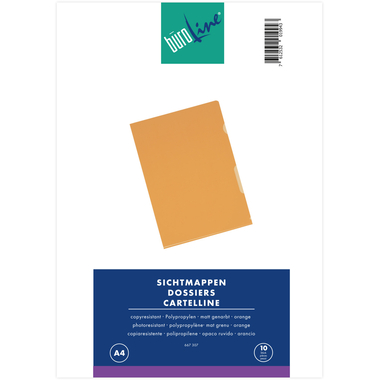 BÜROLINE Cartelline PP A4 667307 arancione, matt 10 pz.