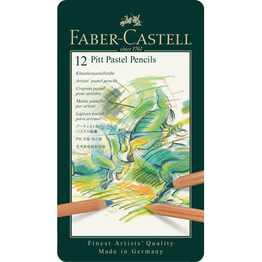 FABER-CASTELL Farbstift Pitt 112112 12er Metalletui