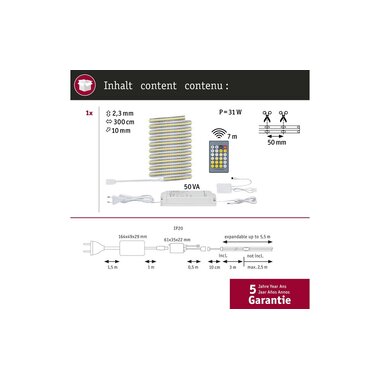 Paulmann MaxLED 1000 LED Strip Full-Line COB Basisset