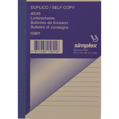 SIMPLEX Bon de livraison D/F/I A6 15801 blanc 50x2 feuilles