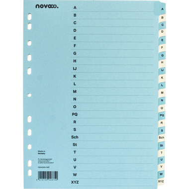 NOVOOO Kartonregister A4 40572 blau/beige A-Z 24-teilig