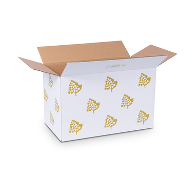 Wine shipping packaging for 4x 0.75l bottles with bottle height 360mm & Ø95mm