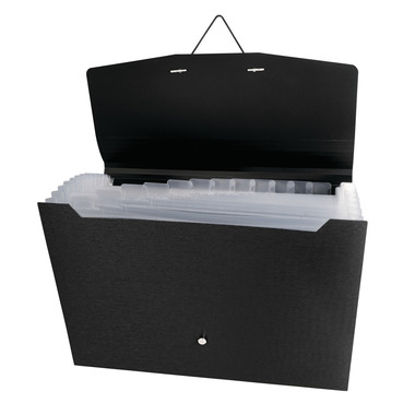 KOLMA Cartella comp. LineaVerde A4 11.024.06 nero, 12 Tabs, PP,Sand,recyc.