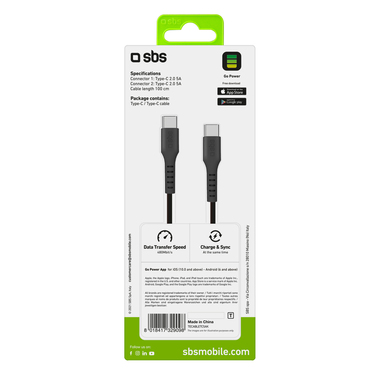 1 metre cable with 2 USB-C sockets