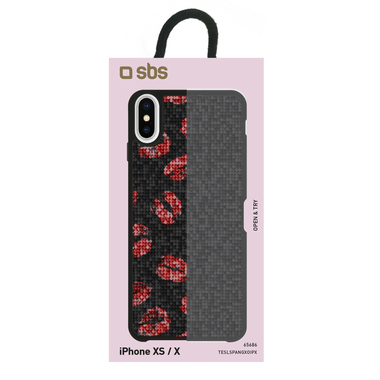 Cover bacio con paillettes per iPhone XS/X