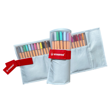 STABILO Rollerset point 88 0.4mm 8825-08-03CH 25 Farben ass. pastellgrau