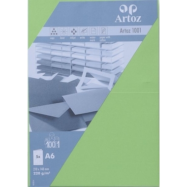 ARTOZ Cartes 1001 A6 107322263 220g, vert bouleau 5 feuilles