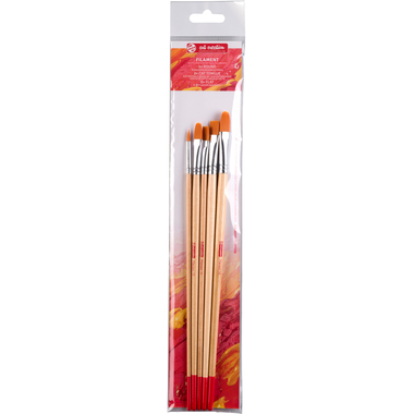 TALENS Set pennelli per olio e acryl 9099235M rotondo,piatta,gatto 5 pezzi