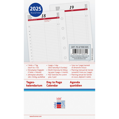 RIDOIDE Timing 3 Tageskalender 2026 7067900006.26 1T/1S ML 7.6x12.7cm